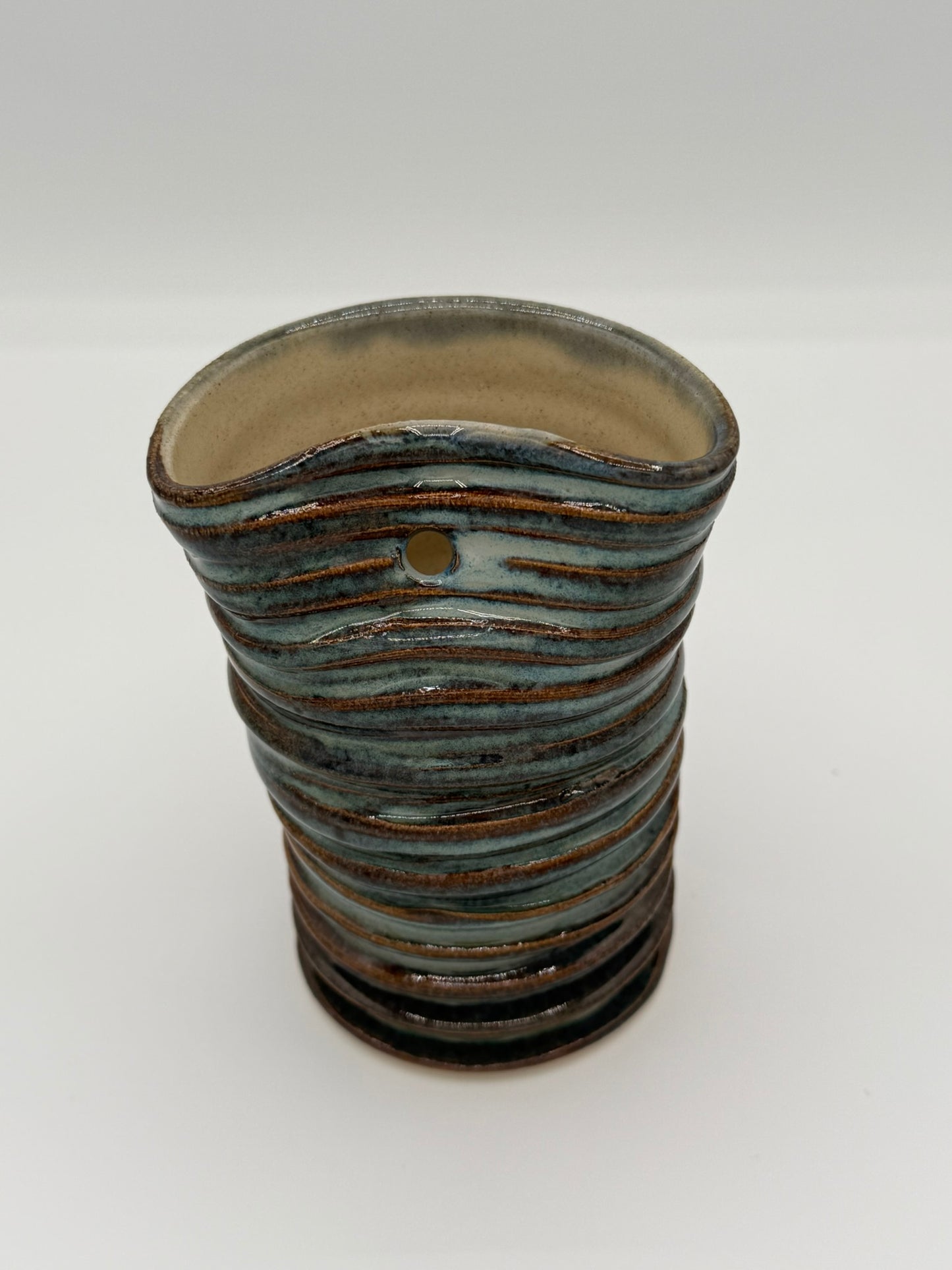 Handmade Ceramic Tumbler – Rutile Blue Stoneware Cup