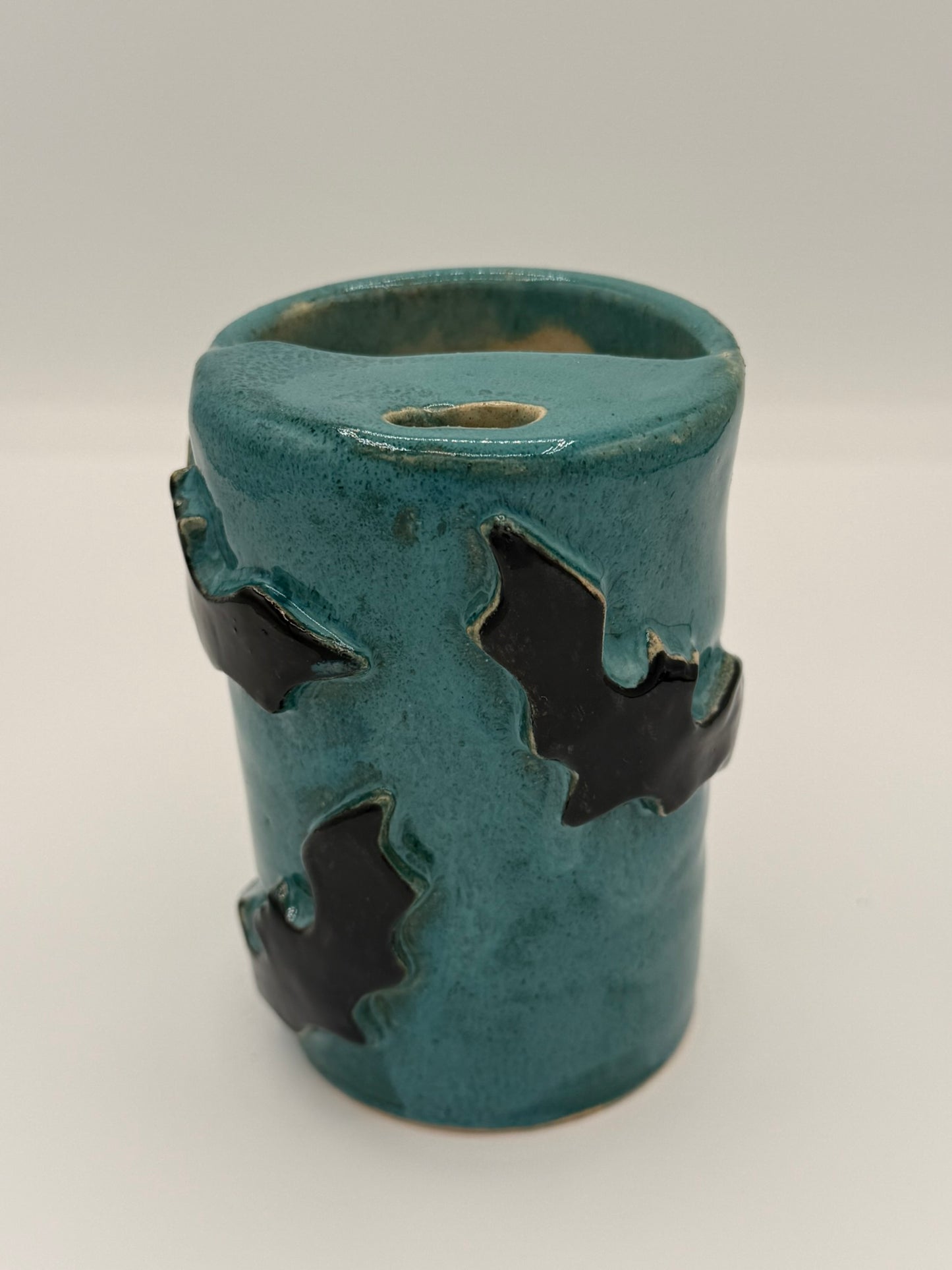 Handmade Ceramic Tumbler – Bats in the Sky