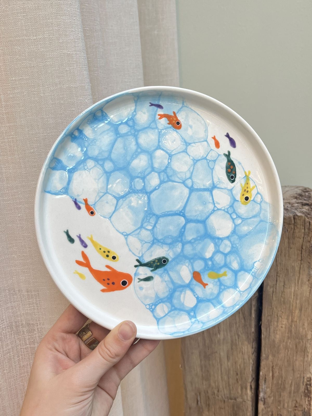 Bubble Art Fish Plate at Turning Times Pottery  11/21/2026